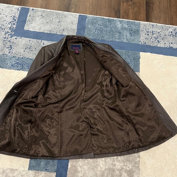 Denim & Co. 100% Leather Mens Blazer Jacket Medium Brown Classic Style - Picture 9 of 10